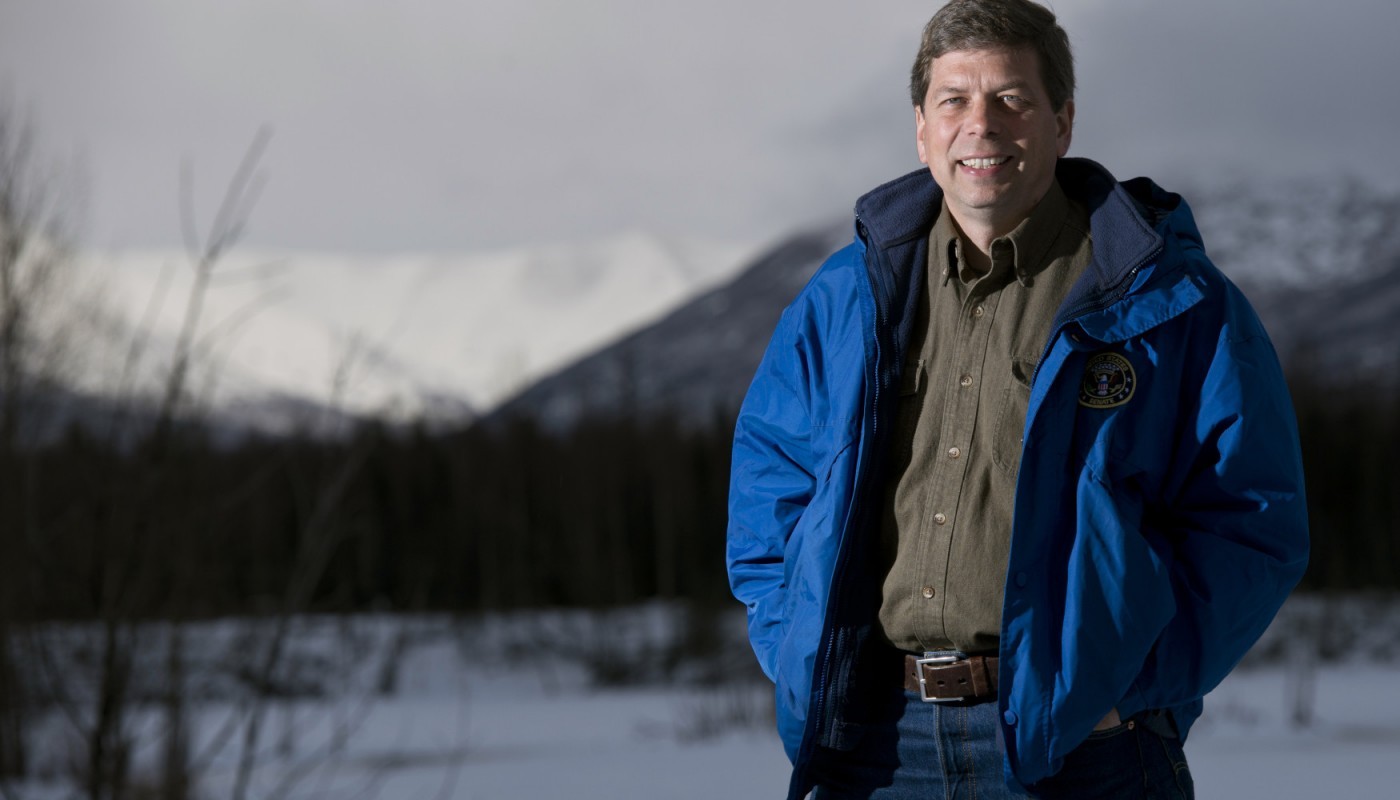 Alaska Senator Mark Begich photographed near University Lake in Anchorage